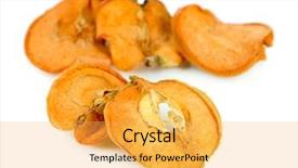  Presentation with fresh water splash green apple isolated white - Presentation design having dried apples isolated on white background and a  colored foreground