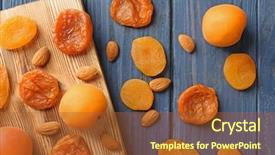  Presentation with nuts and dried fruits - Beautiful presentation theme featuring dried apricots and nuts backdrop and a red colored foreground