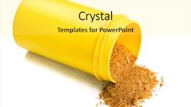  Presentation with fish aquarium - Amazing slide deck having dried aquarium fish feed backdrop and a yellow colored foreground