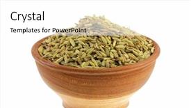  Presentation with herb - Amazing PPT theme having dried aromatic herb fennel backdrop and a white colored foreground