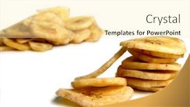  Presentation with studio - PPT theme with dried bananas - studio shot background and a blonde colored foreground
