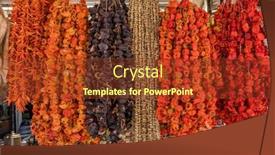  Presentation with dried food - Presentation theme consisting of dried-bell-peppers-chillies-aubergins background and a tawny brown colored foreground