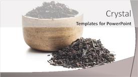  Presentation with black tea - Presentation featuring dried black tea leaves isolated on white background background and a white colored foreground