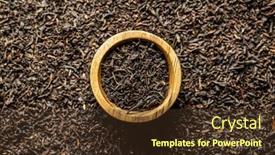  Presentation with black tea - Audience pleasing slide set consisting of dried black tea leaves in wooden bowl top view backdrop and a tawny brown colored foreground