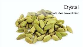  Presentation with cardamom - Slides enhanced with dried cardamom pile on white background and a white colored foreground