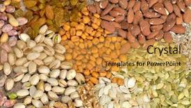  Presentation with cereal - Audience pleasing slides consisting of seed fruitt - dried cereal seeds and fruits backdrop and a gold colored foreground