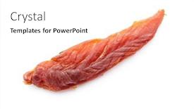  Presentation with meat - Presentation theme enhanced with dried-chicken-meat-tasty-jerky background and a white colored foreground