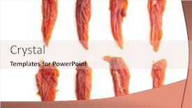  Presentation with meat - Presentation design with dried-chicken-meat-tasty-jerky background and a lemonade colored foreground