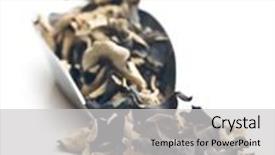  Presentation with fungus - Beautiful presentation theme featuring dried chinese black fungus jelly ear on white background backdrop and a light gray colored foreground