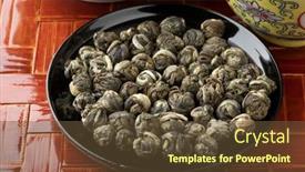  Presentation with chinese dragon - Presentation featuring dried-chinese-jasmine-dragon-pearl background and a tawny brown colored foreground