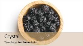  Presentation with berries - Colorful presentation design enhanced with dried chokeberries black aronia berries backdrop and a coral colored foreground