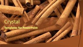  Presentation with cassia - Presentation theme featuring dried-cinnamomum-cassia-close-up background and a tawny brown colored foreground