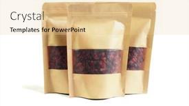  Presentation with packs - Amazing presentation having dried-cranberries-in-paper-packs backdrop and a lemonade colored foreground