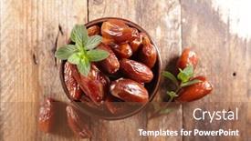  Presentation with mint - Beautiful theme featuring dried-date-in-bowl backdrop and a tawny brown colored foreground
