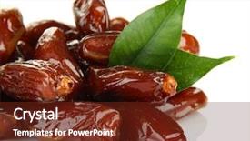  Presentation with brown sugar isolated on white - Colorful PPT theme enhanced with dried dates isolated on white backdrop and a tawny brown colored foreground