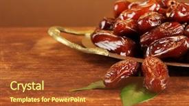  Presentation with metal - Amazing slide deck having dried dates on metal tray backdrop and a tawny brown colored foreground