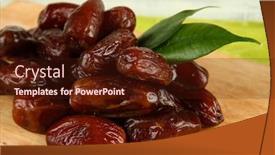  Presentation with old wooden table food - Theme having dried-dates-on-wooden-stand background and a wine colored foreground