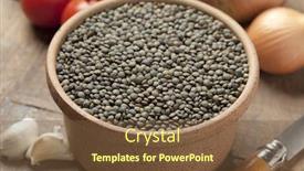  Presentation with lentils - Cool new presentation design with dried du puy lentils in a bowl close up backdrop and a tawny brown colored foreground