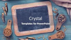  Presentation with wooden - Slides with dried-edible-insects-on-wooden background and a ocean colored foreground