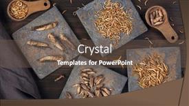  Presentation with wooden - Presentation theme featuring dried-edible-insects-on-wooden background and a violet colored foreground