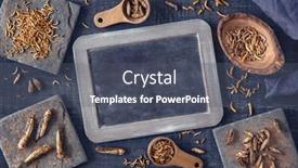  Presentation with wooden - Slides having dried-edible-insects-on-wooden background and a dark gray colored foreground