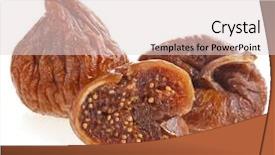  Presentation with fruit fig - Presentation theme enhanced with dried fig fruit on white background and a lemonade colored foreground