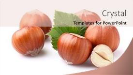  Presentation with set of dried herbs - Slide deck having dried-filberts-in-closeup background and a lemonade colored foreground