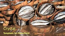  Presentation with bangkok - PPT theme with dried fish at the traditional background and a tawny brown colored foreground