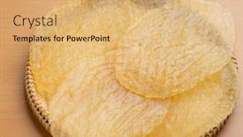  Presentation with seafood - Slide set enhanced with dried-fish-fillet-seafood-cuisine background and a yellow colored foreground