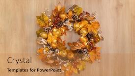  Presentation with led light - Presentation theme having dried-floral-wreath-with-led background and a gold colored foreground