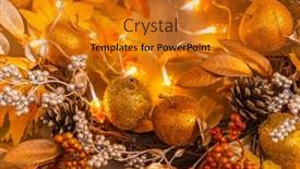  Presentation with light led - Presentation design enhanced with dried-floral-wreath-with-led background and a gold colored foreground