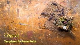  Presentation with flowers - Slide set consisting of dried flowers on a wooden background and a tawny brown colored foreground