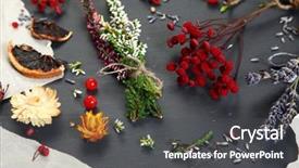  Presentation with pressed and dried flowers - Amazing slide deck having dried flowers on black background backdrop and a  colored foreground