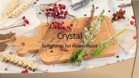  Presentation with flowers - Slides consisting of dried flowers on wooden background background and a coral colored foreground