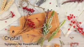  Presentation with flowers - Amazing presentation theme having dried flowers on wooden background backdrop and a  colored foreground