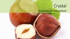  Presentation with hazelnuts - Beautiful presentation design featuring dried food - hazelnuts with leaf backdrop and a yellow colored foreground