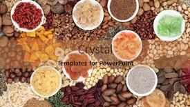  Presentation with minerals - Audience pleasing presentation design consisting of dried fruit nuts and seed variety forming a background health food high in antioxidants protein omega 3 minerals vitamins and anthocyanins flat lay backdrop and a coral colored foreground