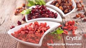  Presentation with fruit - PPT theme consisting of dried fruit background and a coral colored foreground