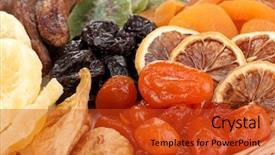  Presentation with nuts and dried fruits - Cool new slide set with dried fruits close-up backdrop and a red colored foreground