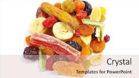  Presentation with dried fruits seeds nuts walnuts - Audience pleasing slides consisting of dried fruits collection on white backdrop and a  colored foreground