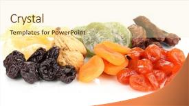  Presentation with fruits - PPT theme having dried fruits isolated on white background and a cream colored foreground
