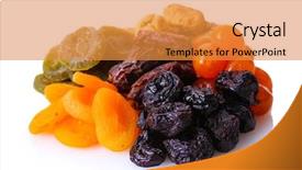  Presentation with fruits - Cool new presentation theme with dried fruits isolated on white backdrop and a gold colored foreground