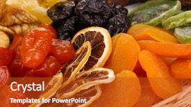  Presentation with wicker - Slides enhanced with dried fruits on wicker plate background and a crimson colored foreground