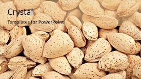  Presentation with almond - Beautiful slides featuring dried fruits seeds nuts - almond backdrop and a coral colored foreground