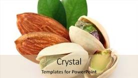  Presentation with almonds - Amazing presentation theme having dried fruits seeds nuts - almonds with pistachio backdrop and a coral colored foreground