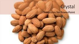  Presentation with almonds - PPT theme featuring dried fruits seeds nuts - top view of almonds heap background and a coral colored foreground