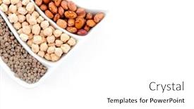  Presentation with fruits - Cool new slide set with dried fruits vegetables backdrop and a white colored foreground