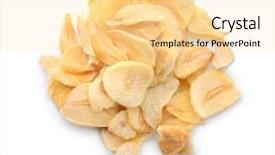  Presentation with garlic - PPT layouts consisting of dried garlic flakes on white background and a blonde colored foreground
