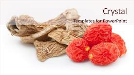  Presentation with goji - Beautiful PPT theme featuring dried ginger and goji berry isolated on white background backdrop and a sky blue colored foreground