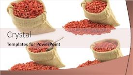  Presentation with goji - PPT layouts enhanced with dried-goji-berries-lycium-barbarum background and a lemonade colored foreground